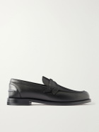 Christian Louboutin - The Plato Logo-Embellished Leather Penny Loafers - Black