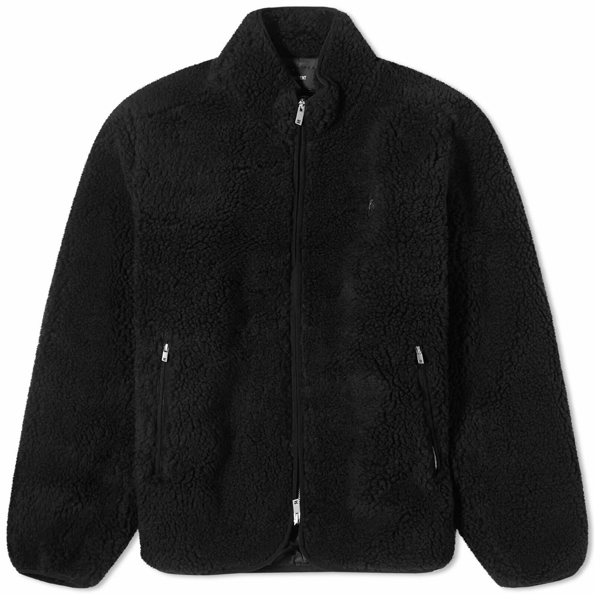 Represent Men's Fleece Zip Through Jacket in Jet Black Represent