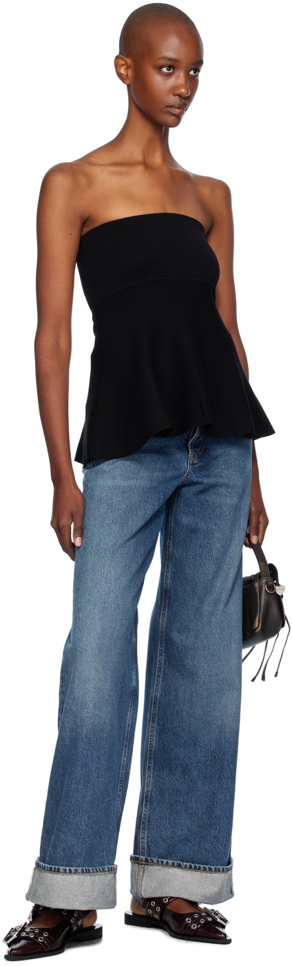 The Frankie Shop Black Agathe Knit Bustier Top The Frankie Shop