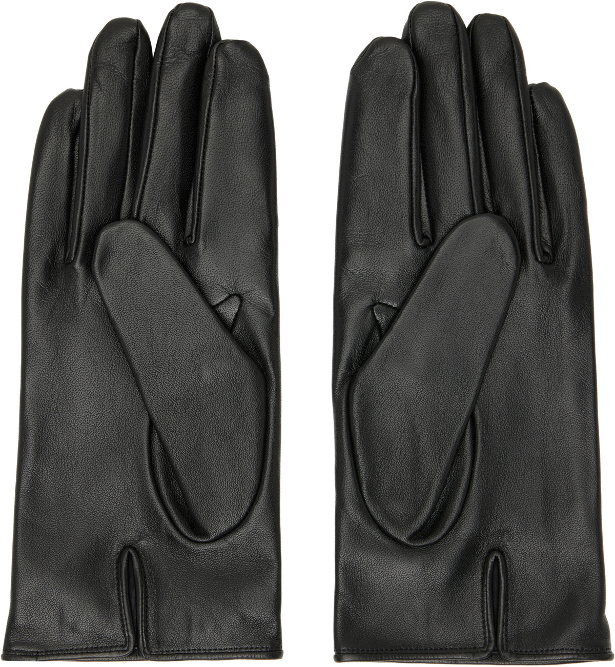 ssstein Black Leather Gloves