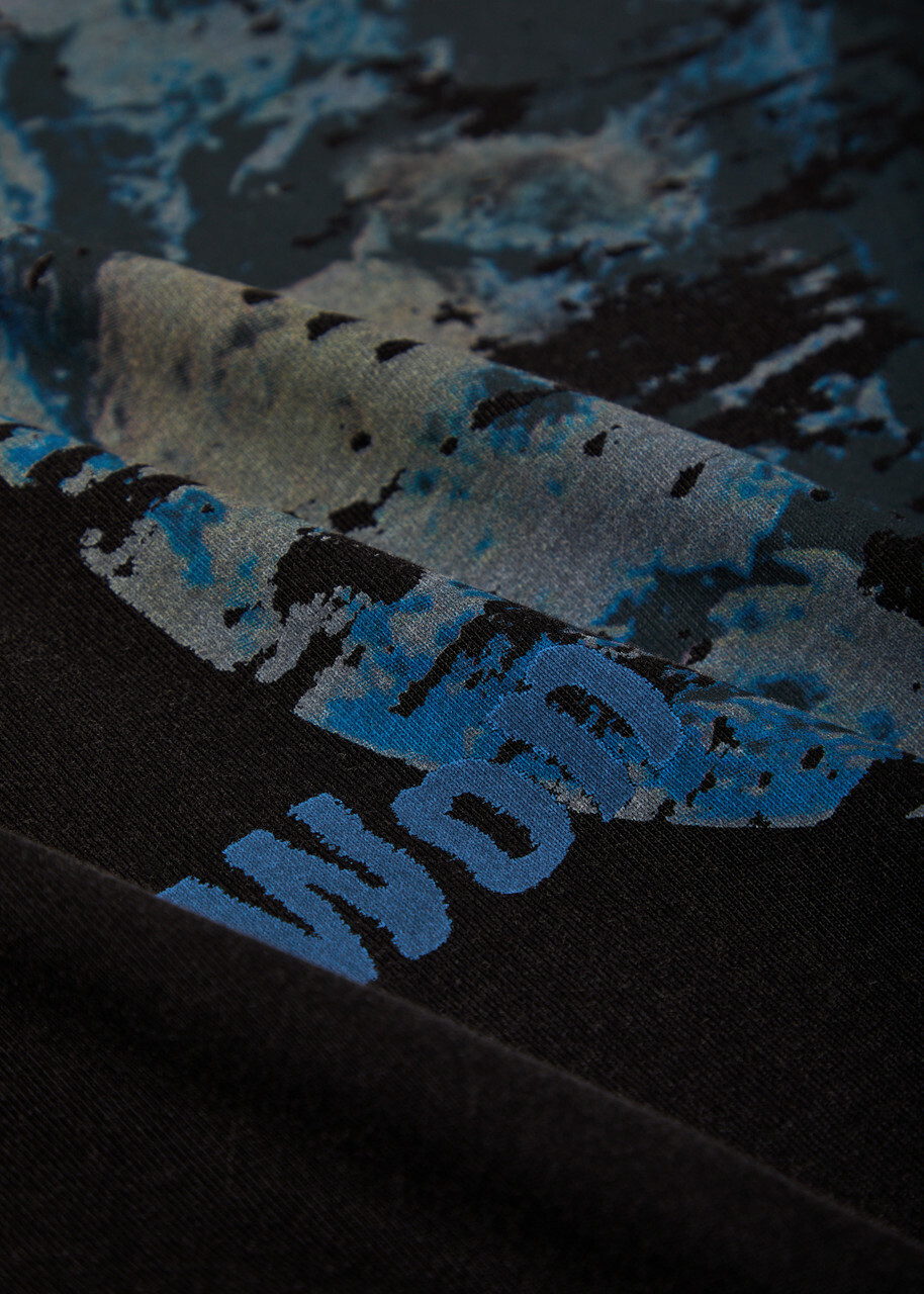Won Hundred Houston Globe Printed Cotton T-shirt Black