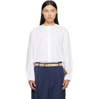 Hed Mayner White Band Collar Shirt