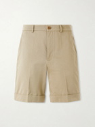 Valentino Garavani - Straight-Leg Cotton-Gabardine Shorts - Neutrals