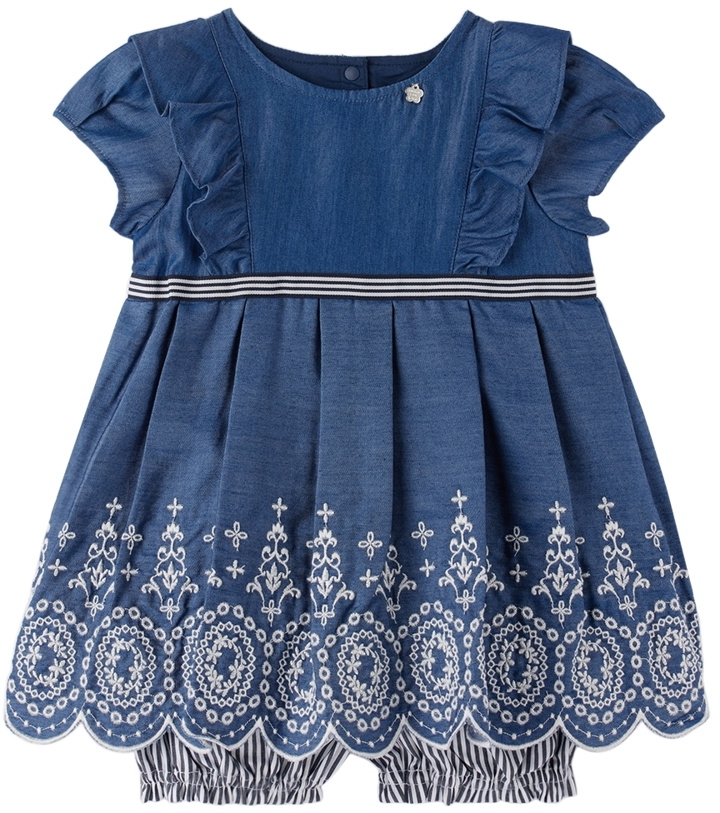 Photo: ANNA SUI MINI SSENSE Exclusive Baby Blue Dress & Bloomers Set