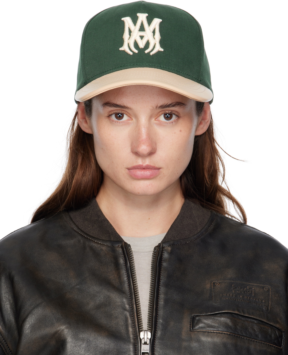 AMIRI Green & Beige Two Tone Canvas Cap