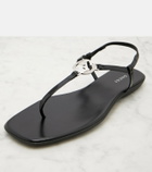 Gucci Interlocking G patent leather thong sandals