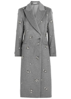 Simkhai Ganni Embellished Wool-blend Coat Grey