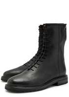 Legres Grained Leather Ankle Boots Black