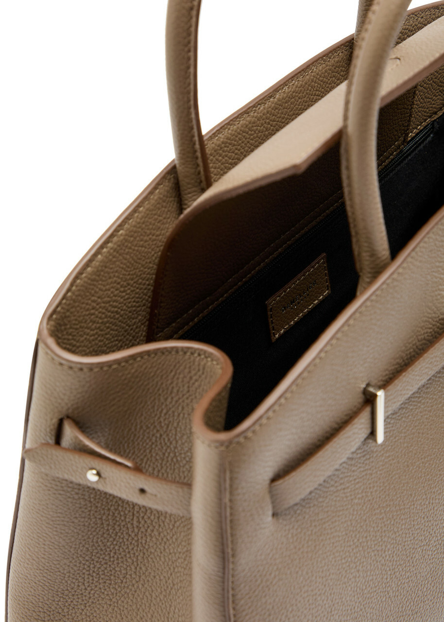 Demellier The Hudson Midi Grained Leather top Handle bag - Taupe - One Size