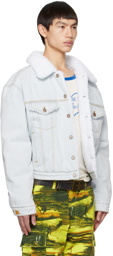 ERL Blue Embroidered Denim Jacket