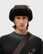 Rough. PADDED LEATHER SHAPKA Black Mens Beany