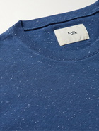 Folk - Assembly Nep Organic Cotton-Blend Jersey T-Shirt - Blue