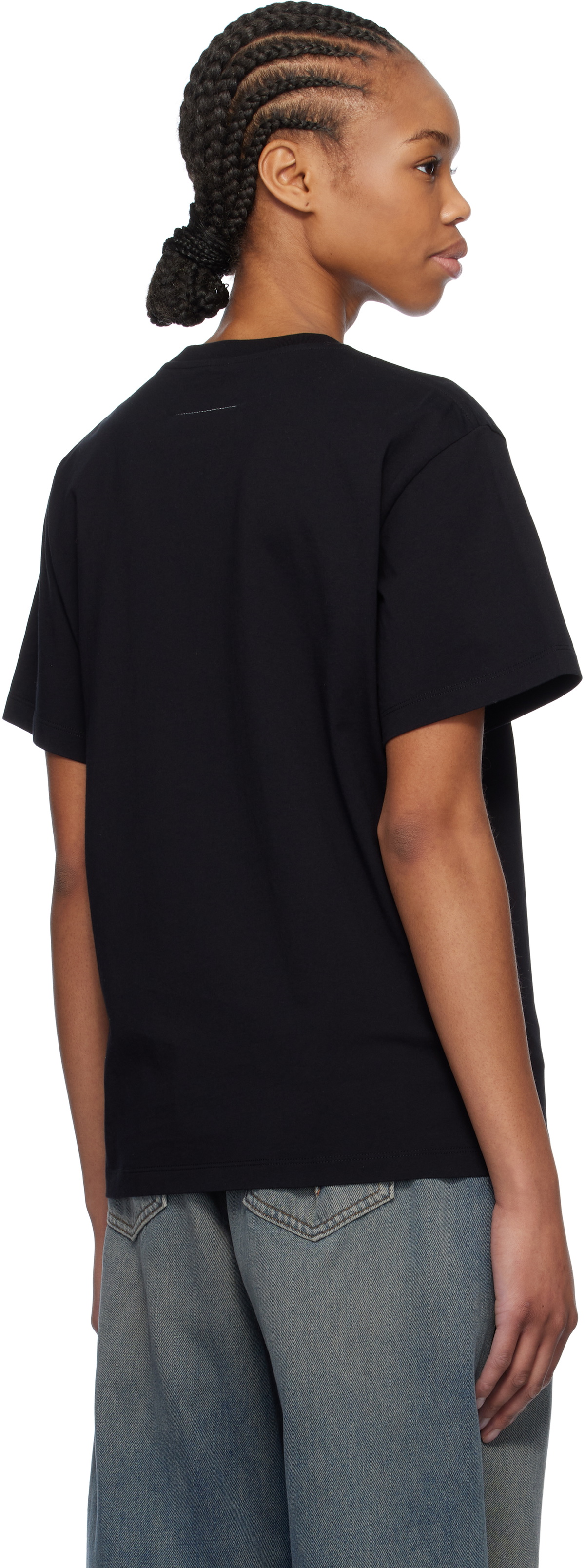 MM6 Maison Margiela Black Newspaper Print T-shirt MM6 Maison Margiela