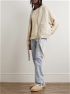 Jacquemus - Logo-Appliquéd Belted Cotton-Terry Hooded Jacket - Neutrals