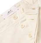 Mr P. - Garment-Dyed Peached Cotton-Twill Bermuda Shorts - White