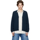 JW Anderson Navy V-Neck Zip-Up Cardigan