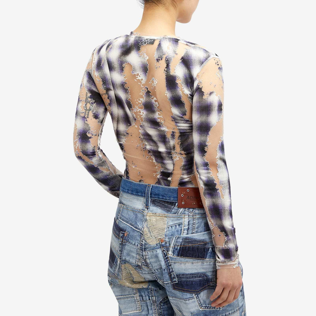 Y/Project Women's Devore Long Sleeve Top in Blue Print
