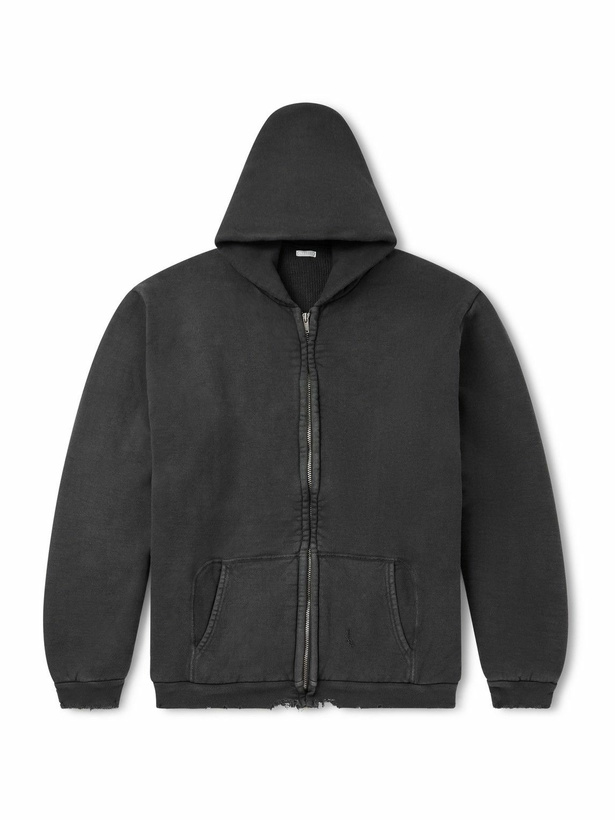Photo: A.PRESSE - Vintage Cotton-Jersey Zip-Up Hoodie - Black