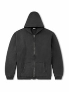 A.PRESSE - Vintage Cotton-Jersey Zip-Up Hoodie - Black