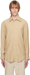 MISBHV Beige Jordan Barrett Edition Monogram Shirt