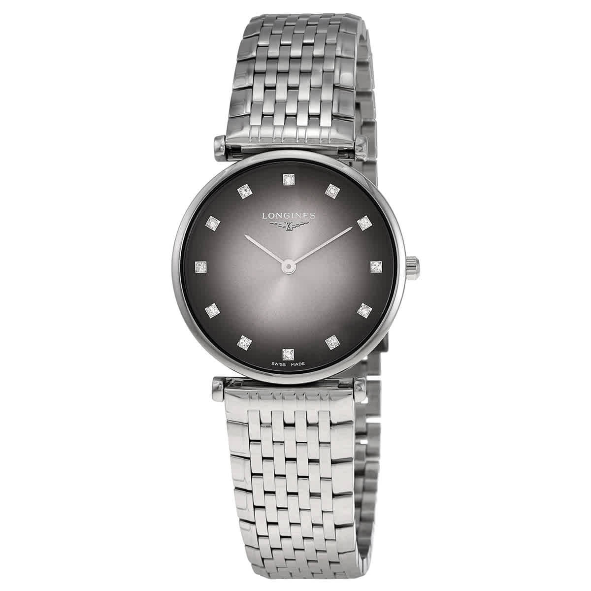 Longines La Grande Classique Quartz Diamond Grey Dial Ladies Watch L45124776