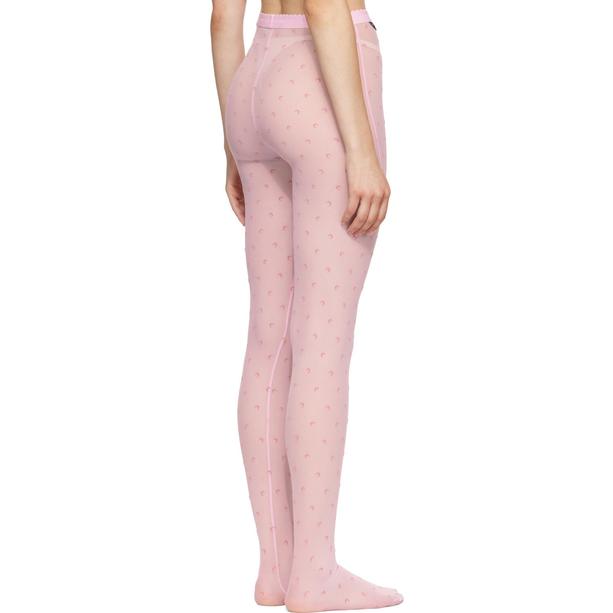 Marine Serre Pink Plumetis Mesh Tights