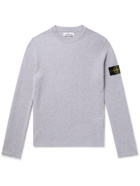 Stone Island - Logo-Appliquéd Ribbed Cotton Sweater - Gray