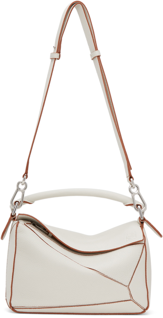 White Puzzle mini grained-leather cross-body bag, LOEWE