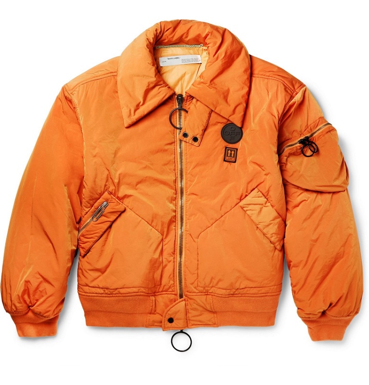 Photo: Off-White - Oversized Garment-Dyed Padded Shell Bomber Jacket - Orange