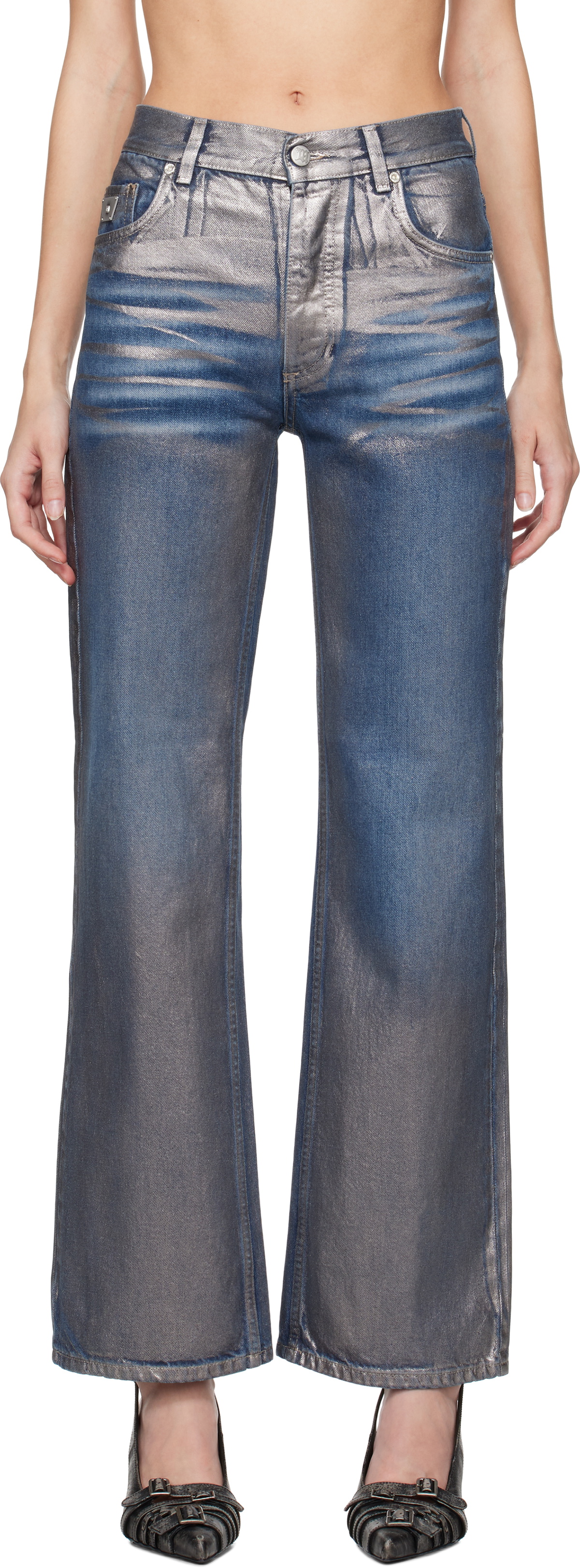 MISBHV Silver Coated Dirt Jeans