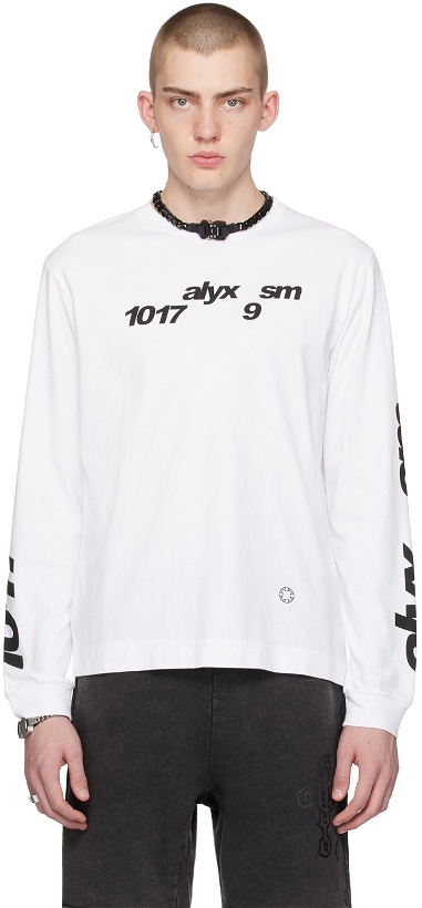 Photo: 1017 ALYX 9SM White Printed Long Sleeve T-Shirt