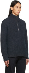 Massimo Alba Black Collin Half-Zip Sweater