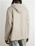 4SDesigns - Jerga Leather-Trimmed Tweed Hoodie - White