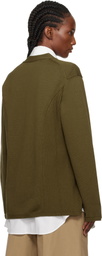 Comme des Garçons Homme Plus Khaki Cotton Jersey Cardigan