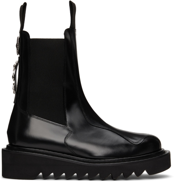 Photo: Toga Pulla Black Leather Thick Sole Chelsea Boots