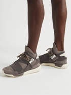 Y-3 - Qasa Suede-Trimmed Neoprene and Webbing High-Top Sneakers - Gray