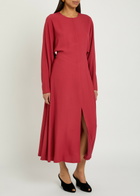 Joseph Hills Cut-out Crepe Midi Dress Dark Pink