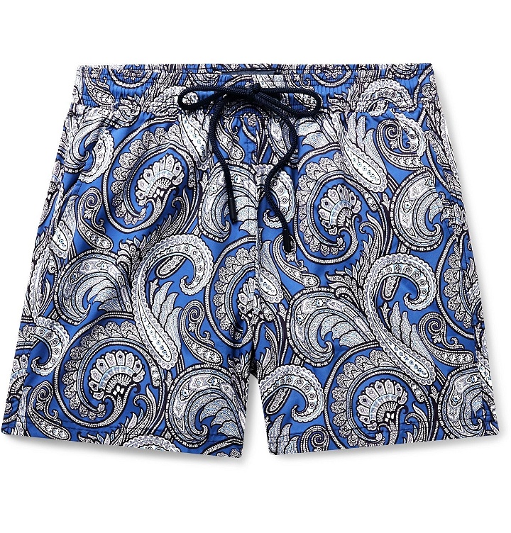 Photo: Etro - Paisley-Print Mid-Length Swim Shorts - Blue
