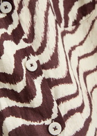 Desmond & Dempsey Tide Zebra-print Linen Shirt Brown