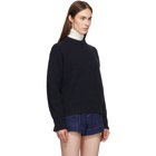 Chloe Navy Wool and Cashmere Sweater