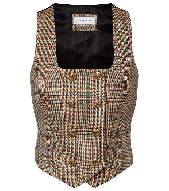 Photo: McQueen Prince of Wales check wool vest