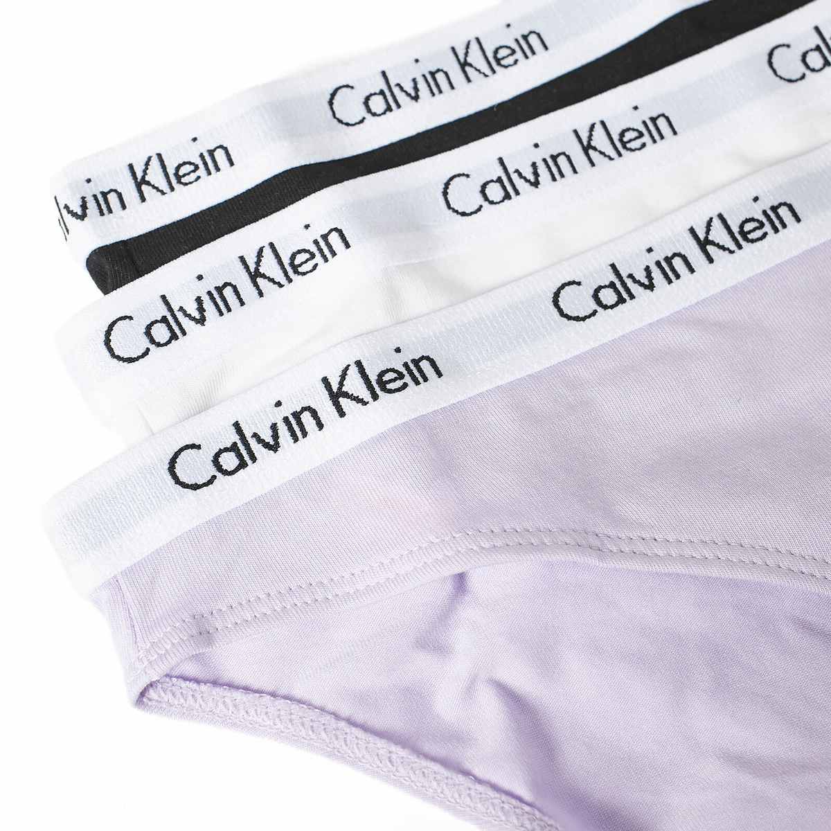 Calvin Klein Women's CK Bikini Pant 3 Pack in Black/White/Pastel Lilac