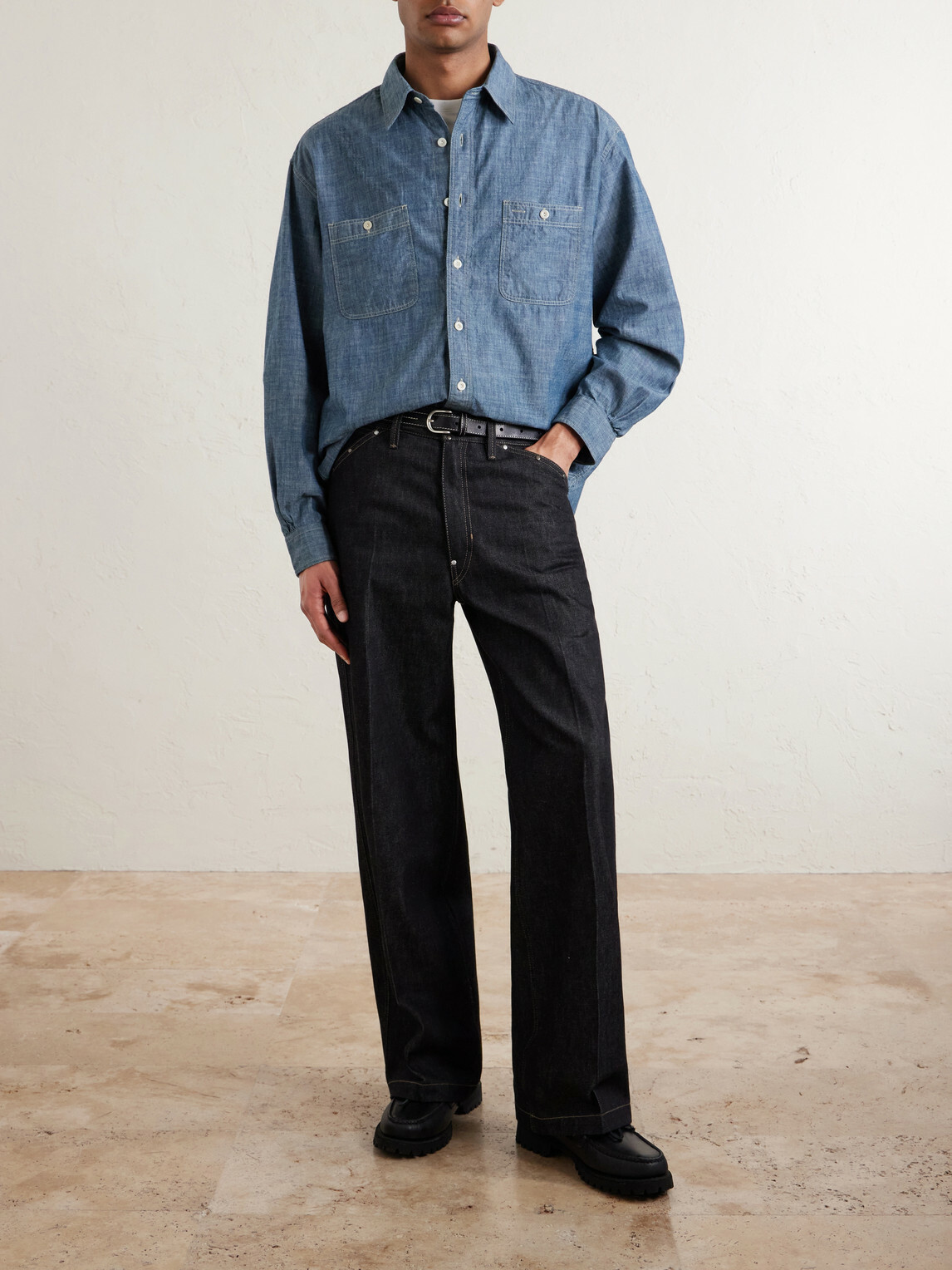 FrizmWORKS - Kuroki Cotton-Chambray Shirt - Blue