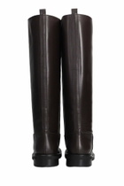 Via Roma 15 Low Heels Boots In Dark Brown Leather