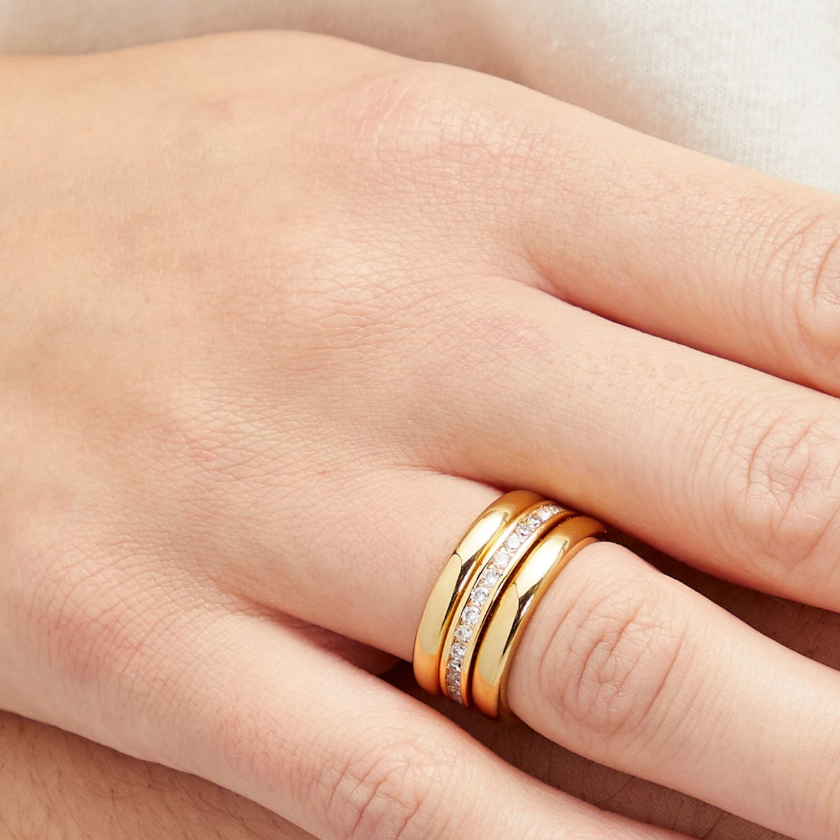 Roxanne Assoulin Women's The Luminaries Ring Stack in Gold 