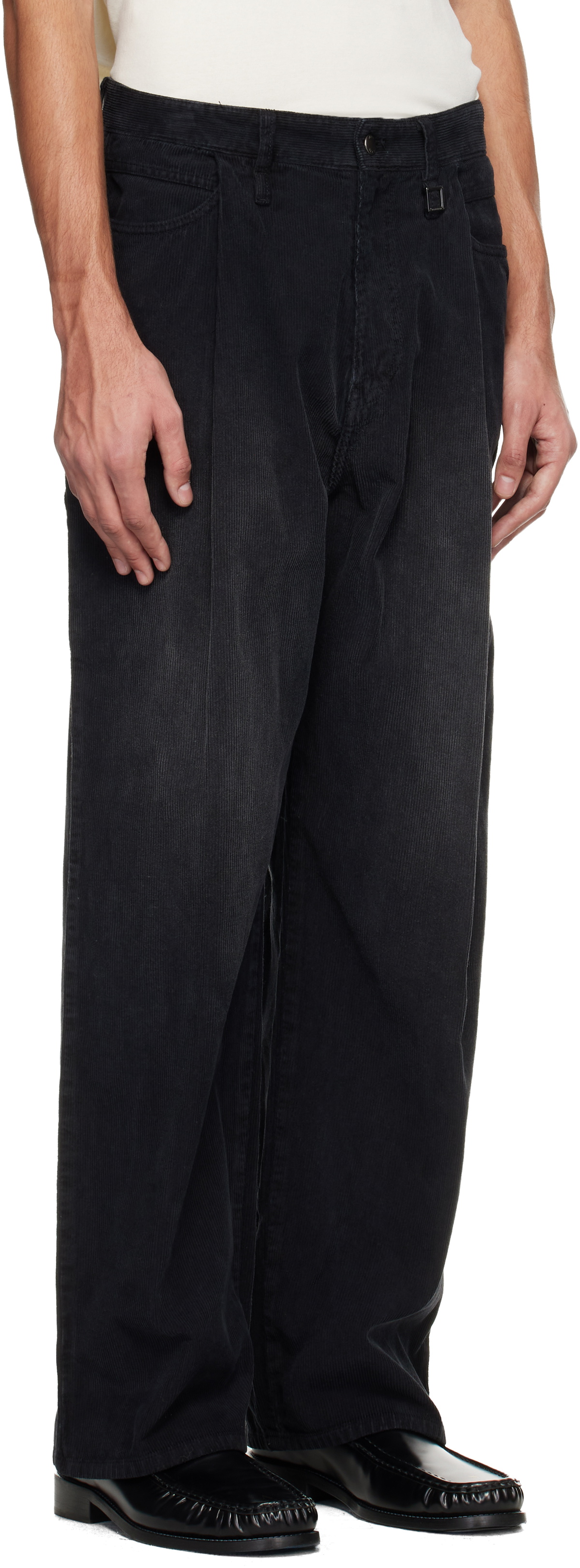 WOOYOUNGMI Black Corduroy Trousers