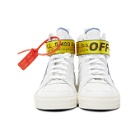 Off-White White and Blue Industrial High-Top Sneakers