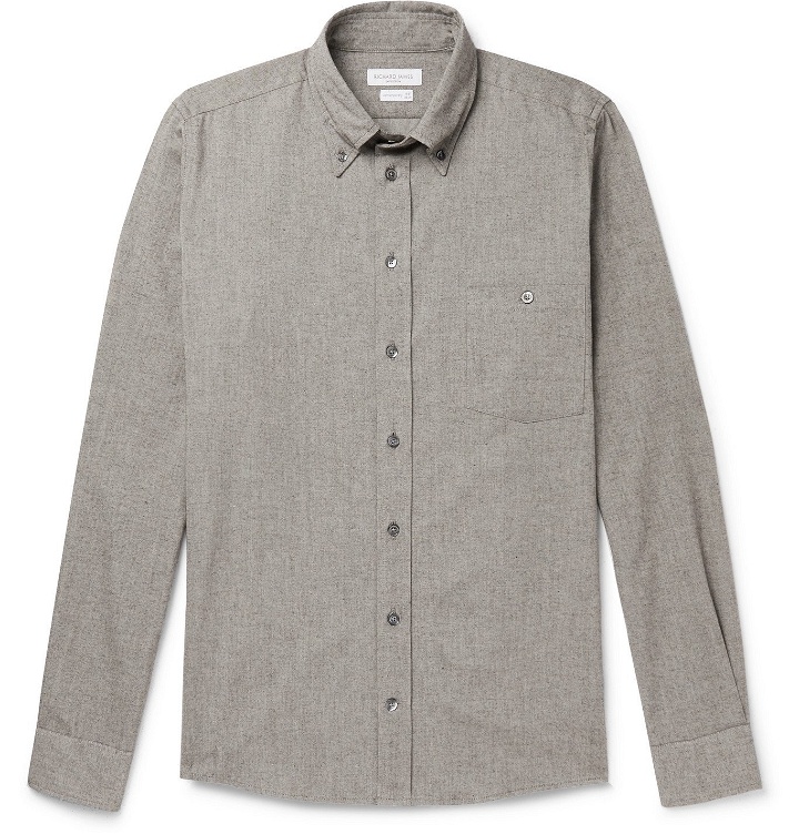 Photo: RICHARD JAMES - Button-Down Collar Brushed Cotton-Flannel Shirt - Multi