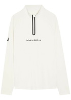 Malbon Performance Logo Half-zip Stretch-jersey top White