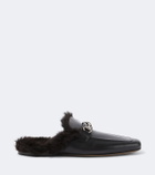 Gucci Horsebit shearling-lined leather mules